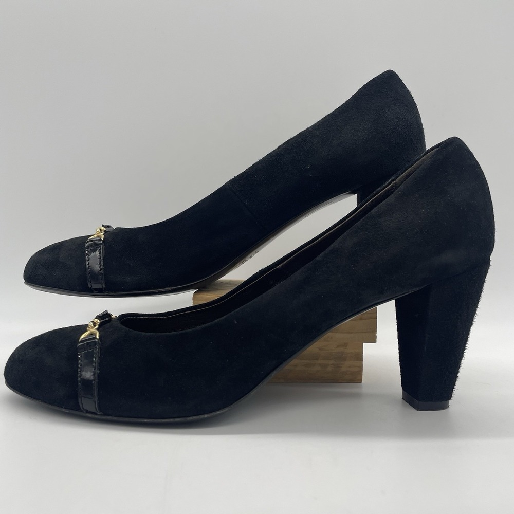 AGL Attilio Giusti Leombruni Womens 40 (US 9.5) Pumps Heels Black Suede Horsebit